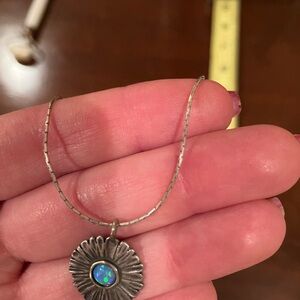 Flower Necklace with turquoise stone